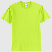 Load image into Gallery viewer, Port &amp; Company PC55 – Safety Green Hi-Viz Short Sleeve Shirt | Front Flat
