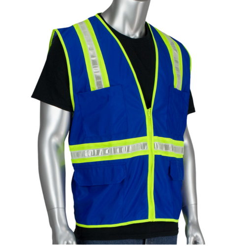 PIP 300-1000-BL - Blue Safety Vest | Front View