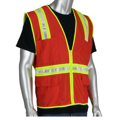 PIP 300-1000 - Red Surveyor Style Vest | Front View