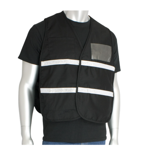 PIP 300-1502 - Black Safety Vest | Front View