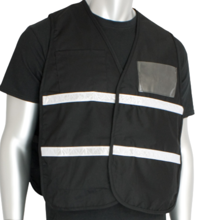 PIP 300-2502 - Black Safety Vest | Front View