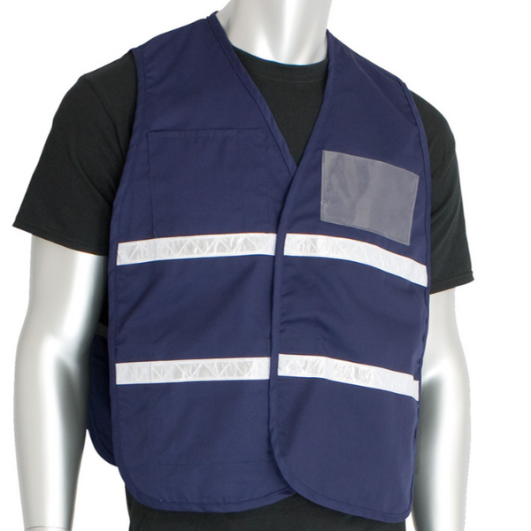 PIP 300-2503 Navy Blue Cotton/Poly Blend Vest | Hi-Viz.com PIP 300-2503 Navy Blue Cotton/Poly Blend Vest | Hi-Viz.com