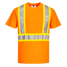 Load image into Gallery viewer, Portwest CA110 Safety Orange High Visibility Shirt | Front View
