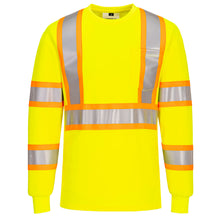 Load image into Gallery viewer, Portwest CA111 Safety Green Hi-Vis  Long Sleeve Shirt | Front View
