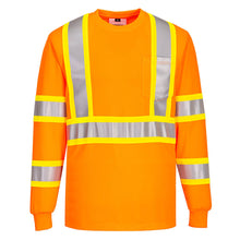Load image into Gallery viewer, Portwest CA111 Safety Orange Hi-Vis Long Sleeve Shirt | Front View

