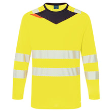 Load image into Gallery viewer, Portwest DX416 Safety Green Hi-Viz Long Seeve Shirt | Front View
