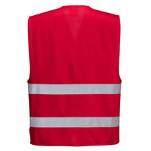 Load image into Gallery viewer, PTW F474 – Red Safety Vest | Back View    
