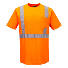 Load image into Gallery viewer, Portwest L041 Safety Orange High Visibilty Shirt | Front View
