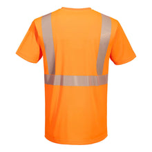 Load image into Gallery viewer, Portwest L044 Safety Orange Hi-Vis Short Sleeve Shirt | Back View
