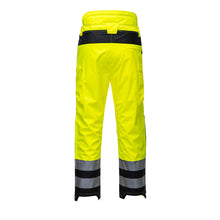 Load image into Gallery viewer, Portwest PW3 - Safety Green - High Visibility Rain Pants | Back View
