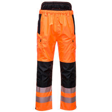 Load image into Gallery viewer, Portwest PW3 - Safety Orange - High Visibility Rain Pants | Front View
