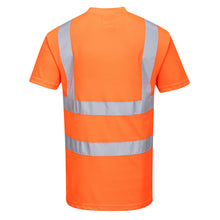 Load image into Gallery viewer, Portwest RT23 Safety Orange Hi-Viz Short Sleeve Shirt | Back View
