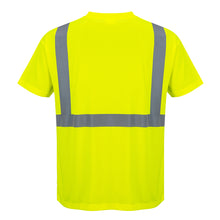 Load image into Gallery viewer, Portwest S190 Safety Green Hi-Vis Short Sleeve Shirt | Back View
