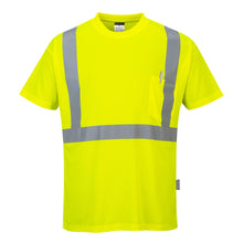 Load image into Gallery viewer, Portwest S190 Safety Green Hi-Vis Short Sleeve Shirt | Front View
