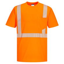Load image into Gallery viewer, Portwest S194 Safety Orange Hi-Vis Long Sleeve Shirt | Front View
