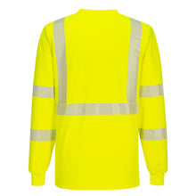 Load image into Gallery viewer, Portwest S195 Safety Green Hi-Viz Long Sleeve Shirt | Back View

