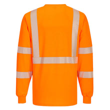 Load image into Gallery viewer, Portwest S195 Safety Orange Hi-Viz Long Sleeve Shirt | Back View
