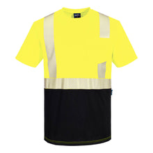 Load image into Gallery viewer, Portwest S196 Safety Green Hi-Vis Short Sleeve Shirt | Front View
