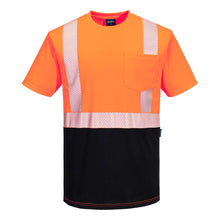 Load image into Gallery viewer, Portwest S196 Safety Orange Hi-Vis Short Sleeve Shirt | Front View
