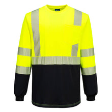Load image into Gallery viewer, Portwest S197 Safety Green Hi-Viz Long Sleeve Shirts | Front View
