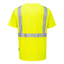 Load image into Gallery viewer, Portwest S198 Safety Green Hi-Viz Short Sleeve Shirts | Back View
