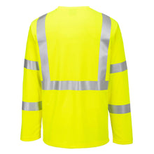 Load image into Gallery viewer, Portwest S199 Safety Green Hi-Viz Long Sleeve Shirts | Back View
