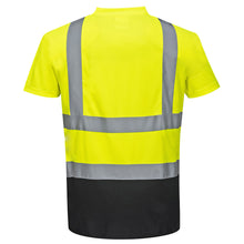 Load image into Gallery viewer, Portwest S378 Safety Green Hi-Viz Short Sleeve Shirt | Back View
