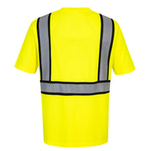 Load image into Gallery viewer, Portwest S395 Safety Green Hi-Viz Short Sleeve Shirt | Back View
