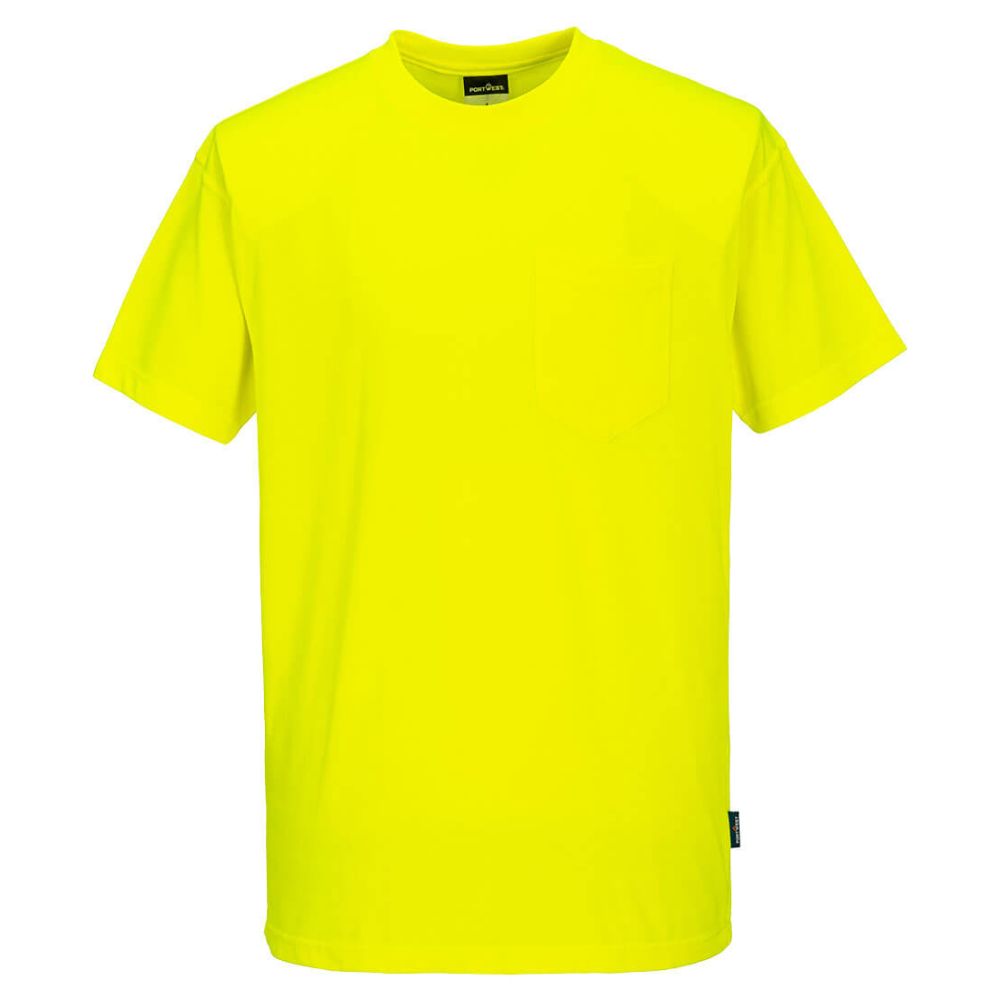 Portwest S577 – Safety Green Hi-Viz Short Sleeve Shirt | Front View 