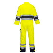 Load image into Gallery viewer, Portwest TX55 Safety Green Hi-Viz Coverall | Back View
