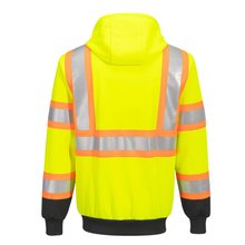 Load image into Gallery viewer, Portwest UB316 Safety Green High Visibility Jacket  | Back View
