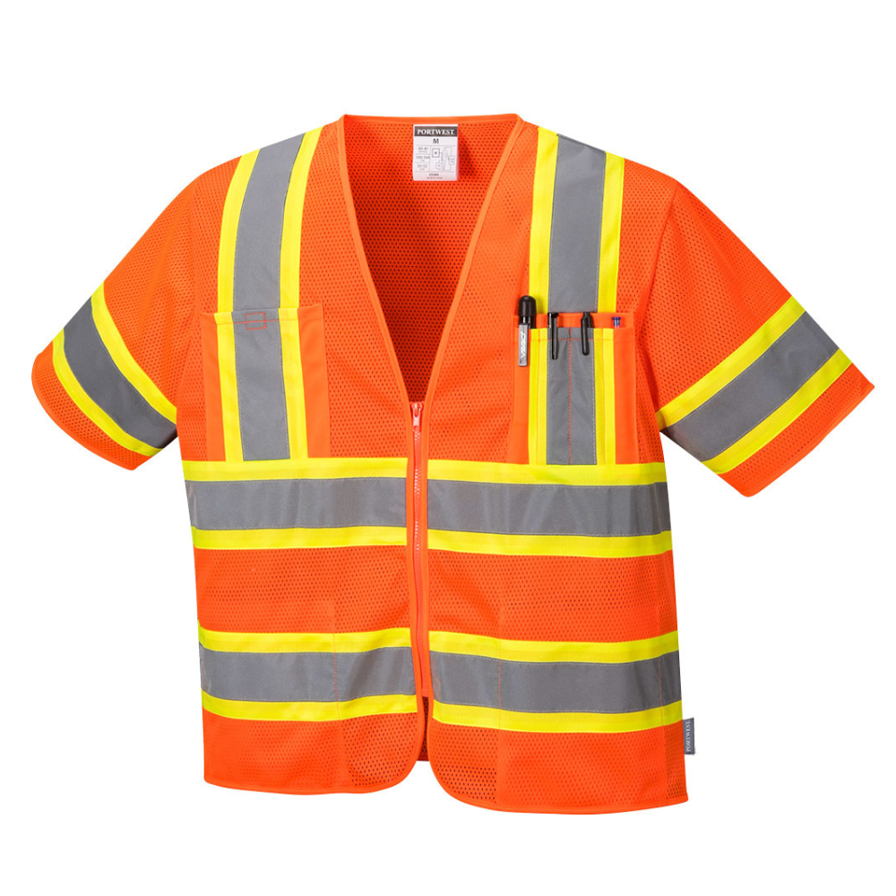 Portwest US383 Augusta Sleeved Hi-Vis Vest | Hi-Viz.com