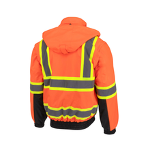 Load image into Gallery viewer, Radians SJ511B Safety Orange Hi-Viz Bomber Jacket | Back  View
