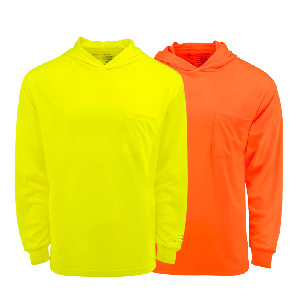 Radians ST61-N Hooded Long Sleeve T-Shirt + UV Protection | Hi-Viz.com