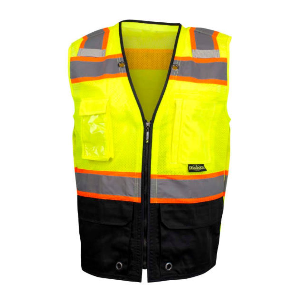 Radians SV51B-2ZGM – Safety Green Surveyor Safety Vest | Front View 