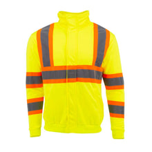 Load image into Gallery viewer, Radians SW01X-2PGS - Safety Green ANSI Class 3 Sweatshirt | Detached Hood Front View
