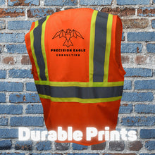 Load image into Gallery viewer, Class 2 Safety Vest with Two-Tone Trim, 1 Color Back Print
