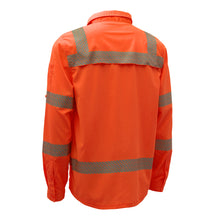 Load image into Gallery viewer, GSS 7506 - Safety Orange Hi-Viz Button Down Shirts | Back Left View
