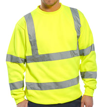 Load image into Gallery viewer,  Portwest B303YER - Safety Green ANSI Class 3 Sweatshirt | Front View
