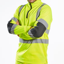 Load image into Gallery viewer, Portwest B308YER - Safety Green ANSI Class 3 Sweatshirt | Front Left View
