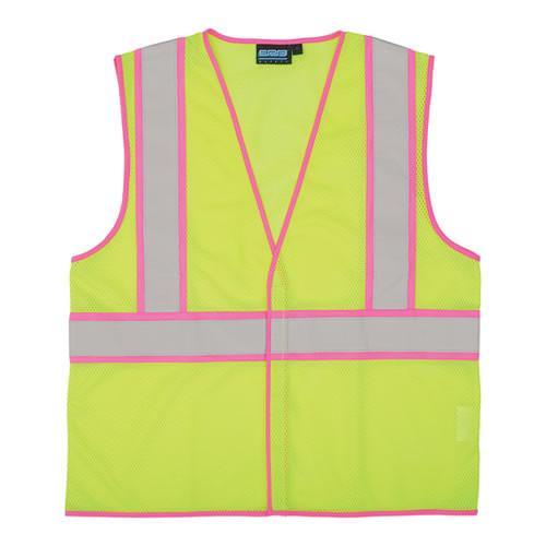 3X, Class 2 Safety Vest w/Pink Contrasting Trim [63326]