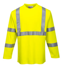 Load image into Gallery viewer, Portwest FR96 - Safety Green FR High Visibility Shirt | Front View
