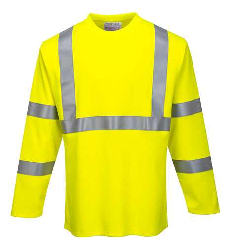 Portwest FR96 - Safety Green FR High Visibility Shirt | Front View
