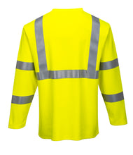 Load image into Gallery viewer, Portwest FR96 - Safety Green FR High Visibility Shirt | Back View
