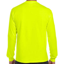 Load image into Gallery viewer, Medium, Gildan, Long Sleeve Safety Green Pocket T-Shirt [2410]
