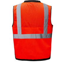 Load image into Gallery viewer, GSS 1202 – Hi-Viz Red Surveyor Safety Vest | Back View 

