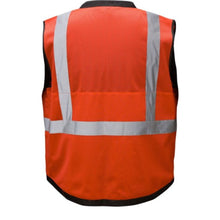 Load image into Gallery viewer, GSS 1212 – Safety Orange Surveyor Safety Vest | Back View 
