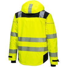 Load image into Gallery viewer, Portwest PW360YBR - Safety Green Hi-Viz Rain Jacket | Back Right View
