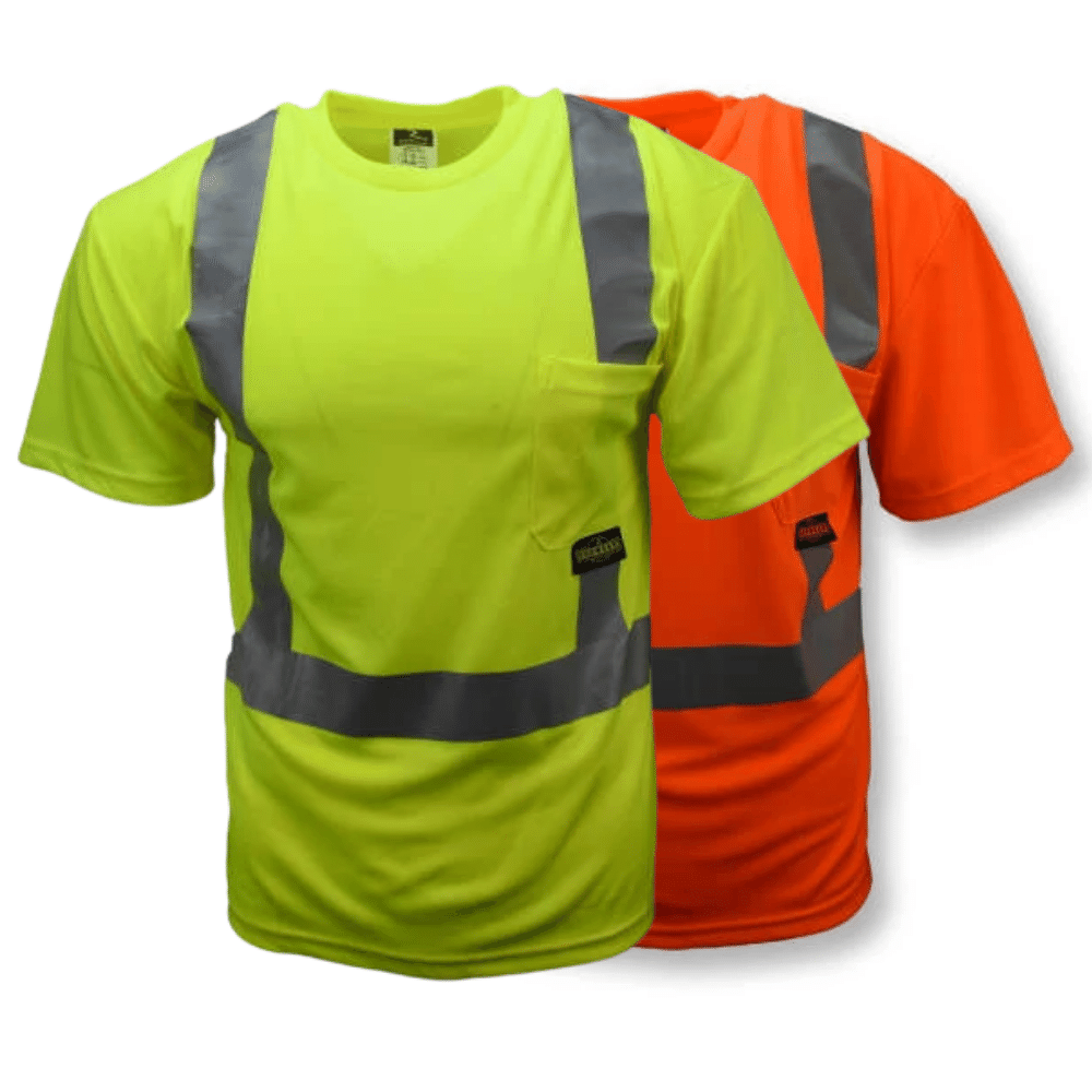 Radians ST11-NPOS-3X Industrial Safety Shirt - Short Sleeve, High-Vis Orange, Moisture-Wicking Polyester Mesh, 3XL