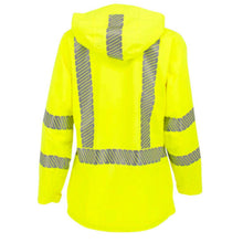 Load image into Gallery viewer, Radians RW12L – Safety Green Hi-Viz Rain Jackets | Back View 
